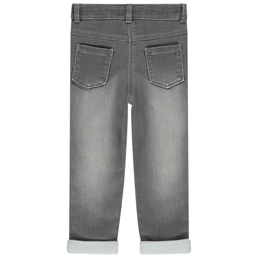Jean denim fantaisie pour bébé fille - Gris chiné