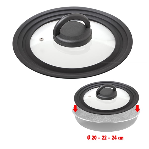 Couvercle pour casserole ou poêle de 20, 22, 24 cm