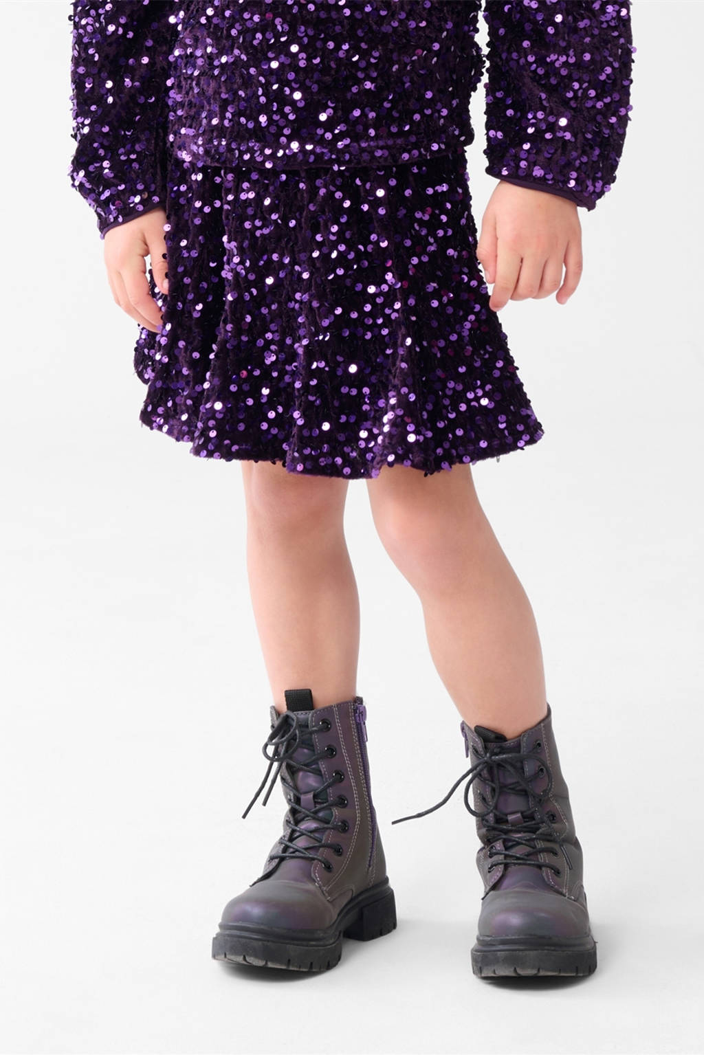 Shoeby midi rok pailletten paars