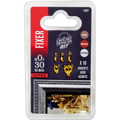 Crochet acier - avec aiguilles - lot de 10 assortis