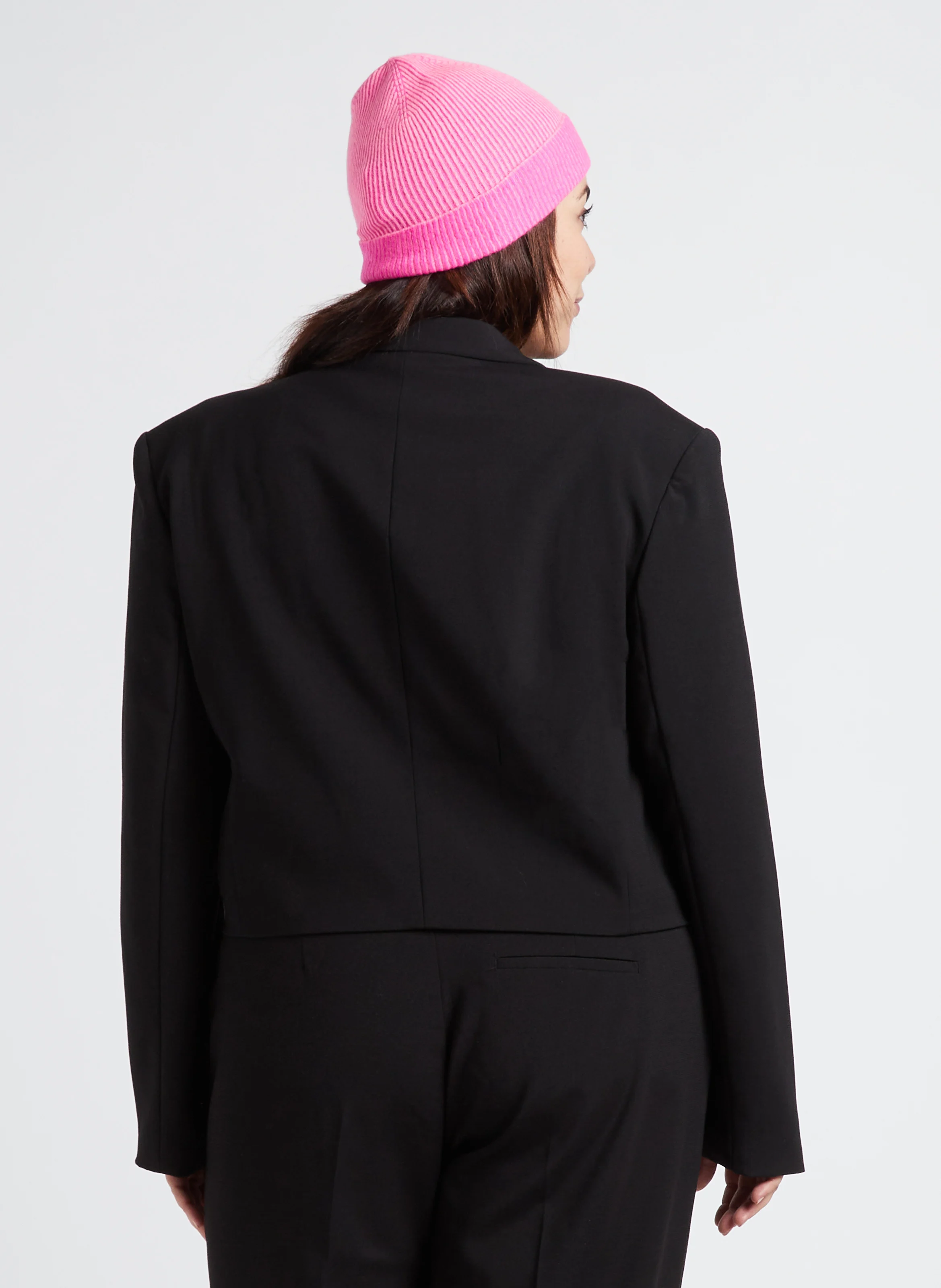 Veste de tailleur courte droite| Noir