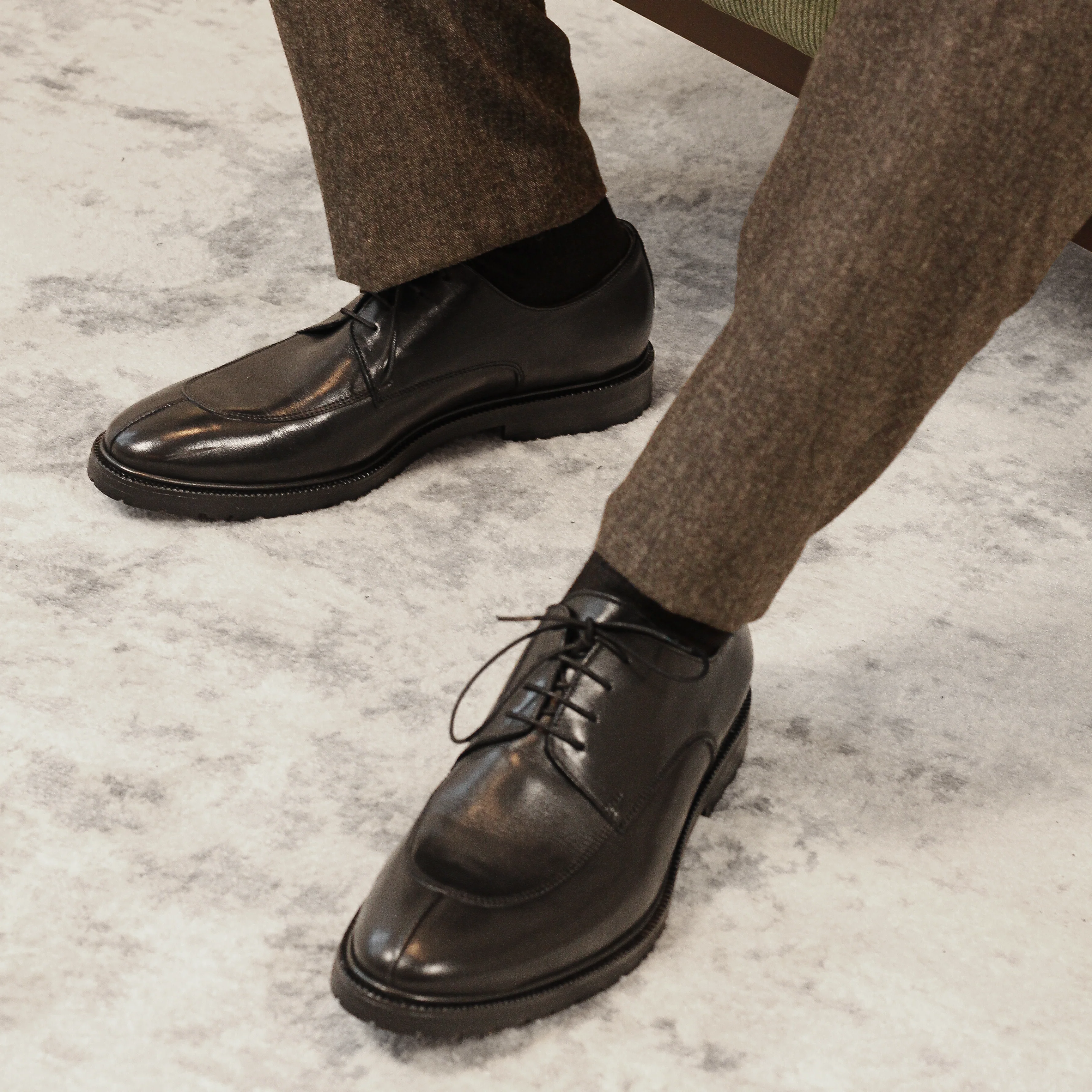 Abi-Derby en cuir noir