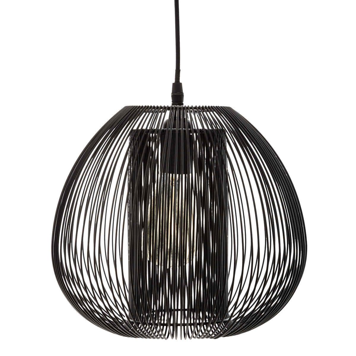 SUSPENSION METAL FIL NOIR NODA H.25CM