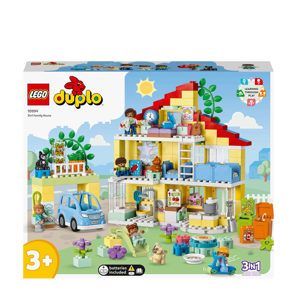 Town 3-in-1 Familiehuis Speelgoed Poppenhuis voor 3+ Jarigen 10994