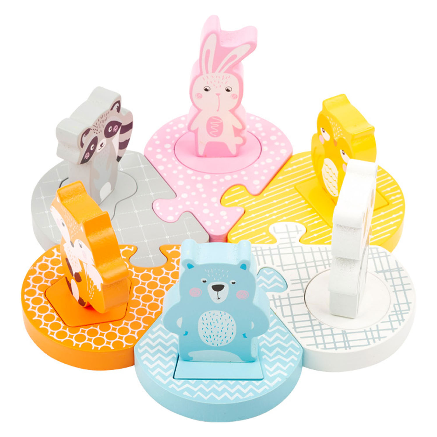 Small Foot-Houten Vormenpuzzel Dieren