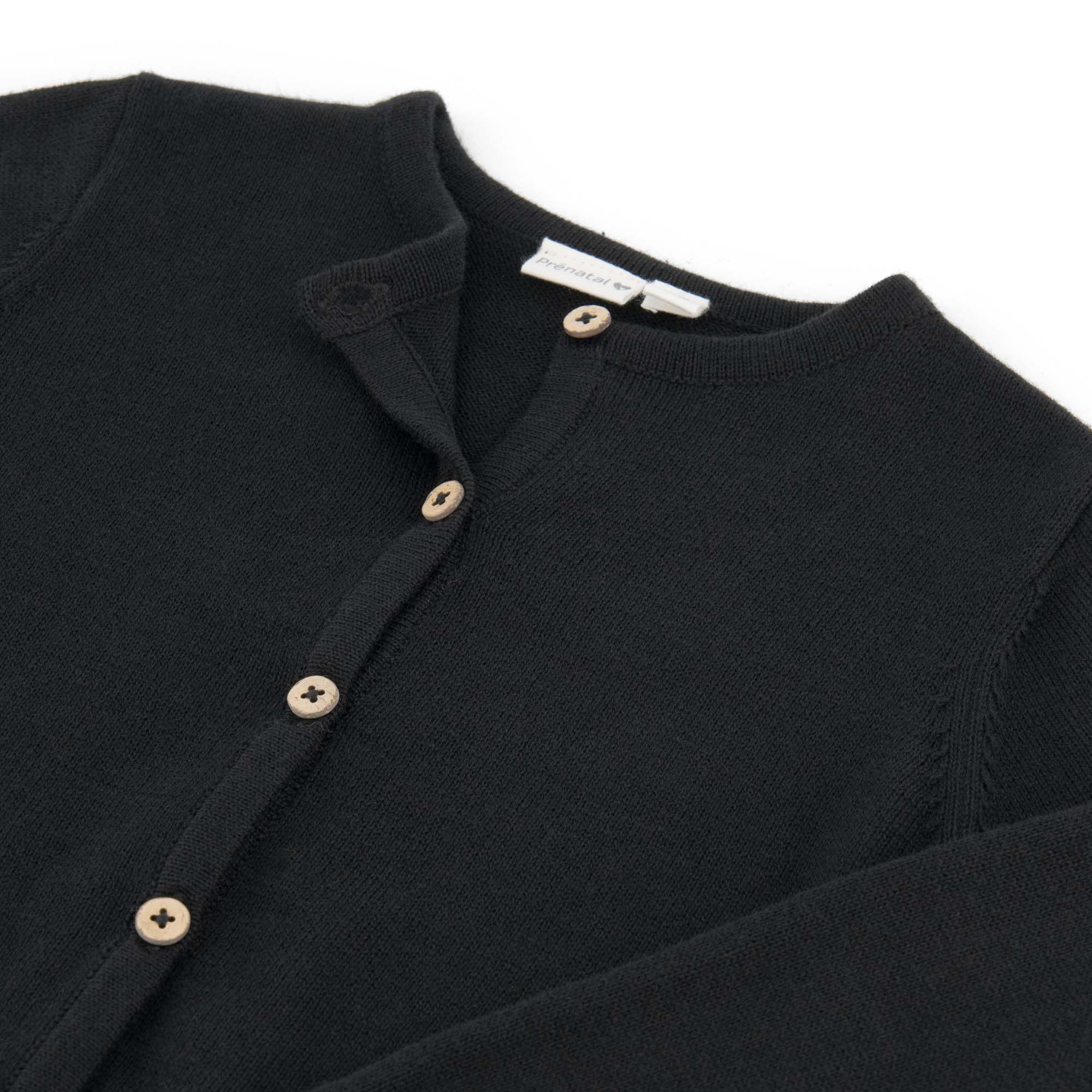 Prénatal baby vest lange mouwen effen zwart