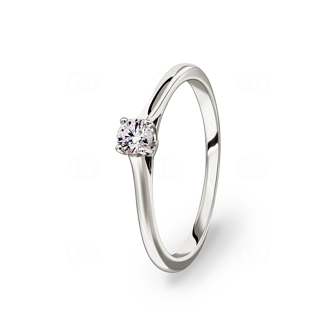 0.15ct Diamant Solitärring 750/18 K Weissgold