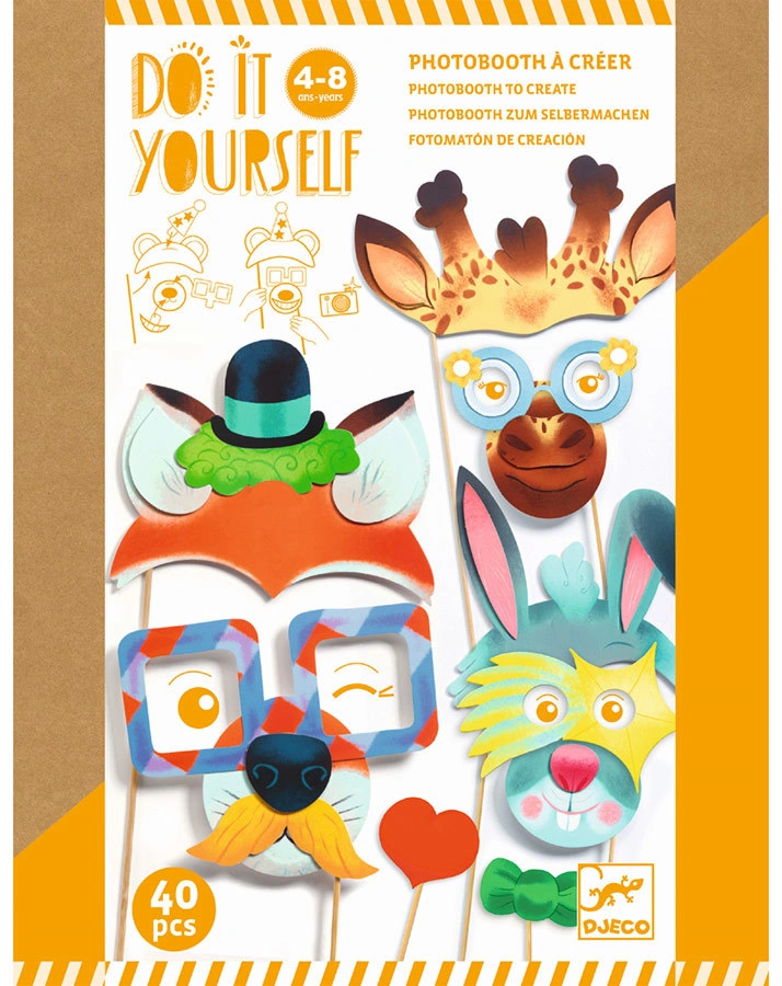 Photobooth-Bastelset DO IT YOURSELF – DAS FEST DER TIERE in bunt