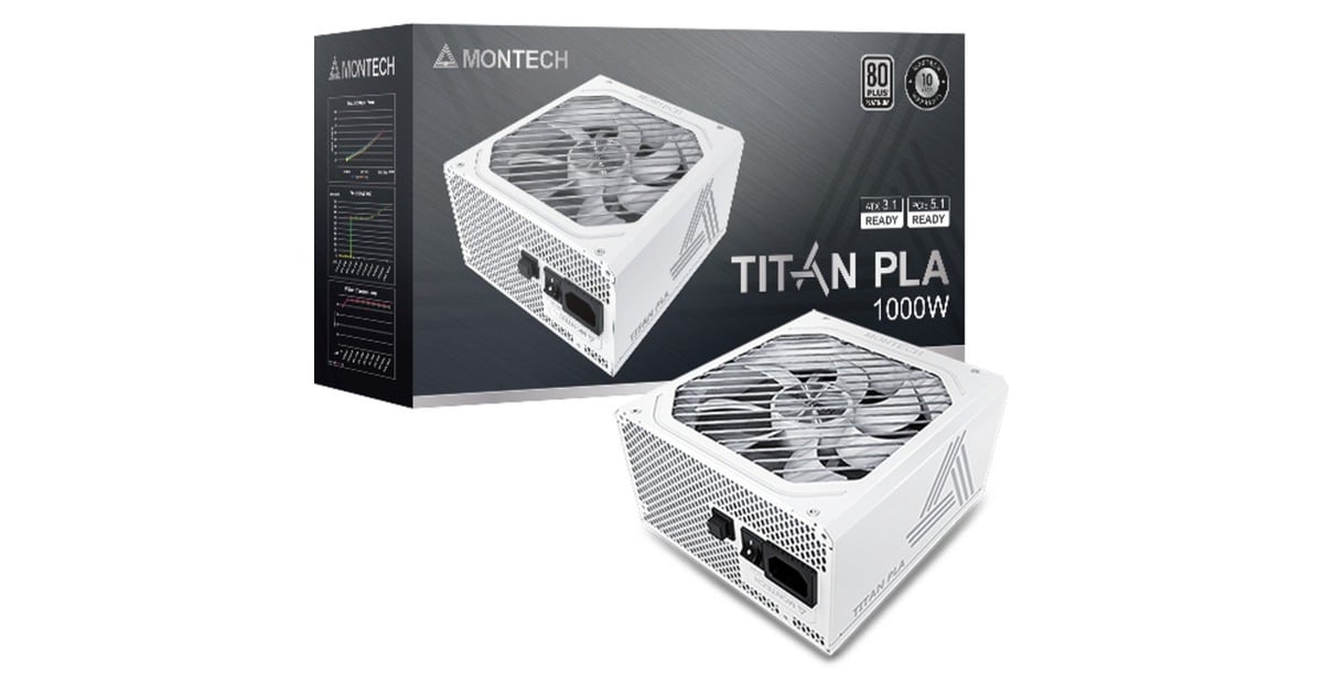 MontechTITAN PLA modulaire 1000 watt voeding   (Wit, 2x PCIe)
