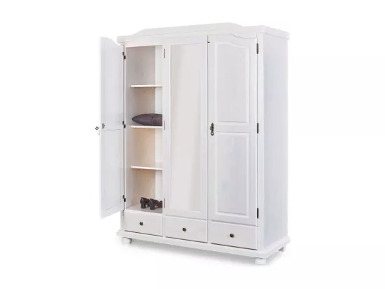 Armoire 3 Portes & 3 Tiroirs Bois 