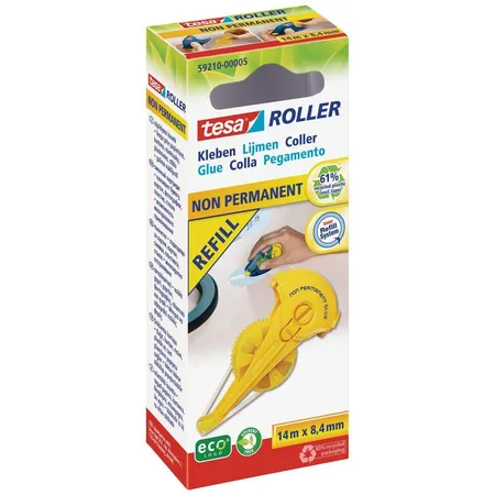 tesa Nachfüllkassette für Kleberoller non permanent ecoLogo, 14m:8,4mm