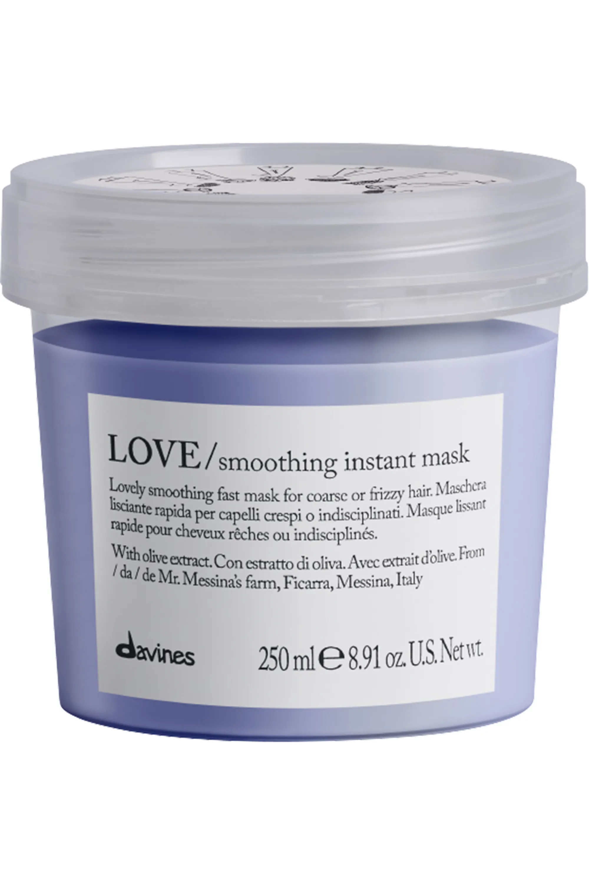 Davines Masque lissant pour cheveux frisés ou bouclés Love Smooth-250 ml