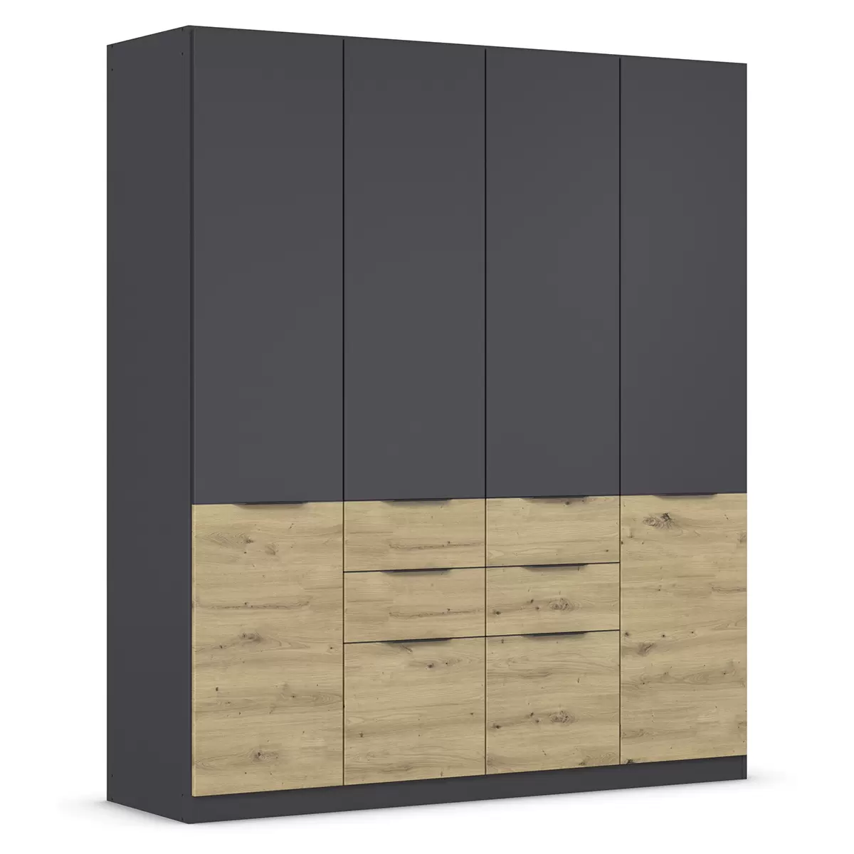 Kleiderschrank 4trg. Max-Extra anthrazit,Artisan Eiche