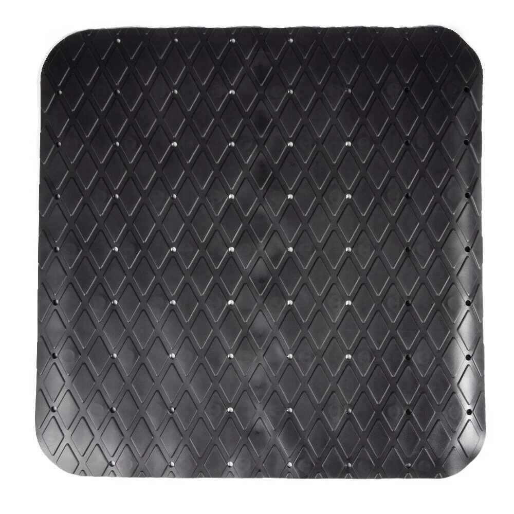 Fond de douche aspect capitonné PVC noir 49,5x50,5cm