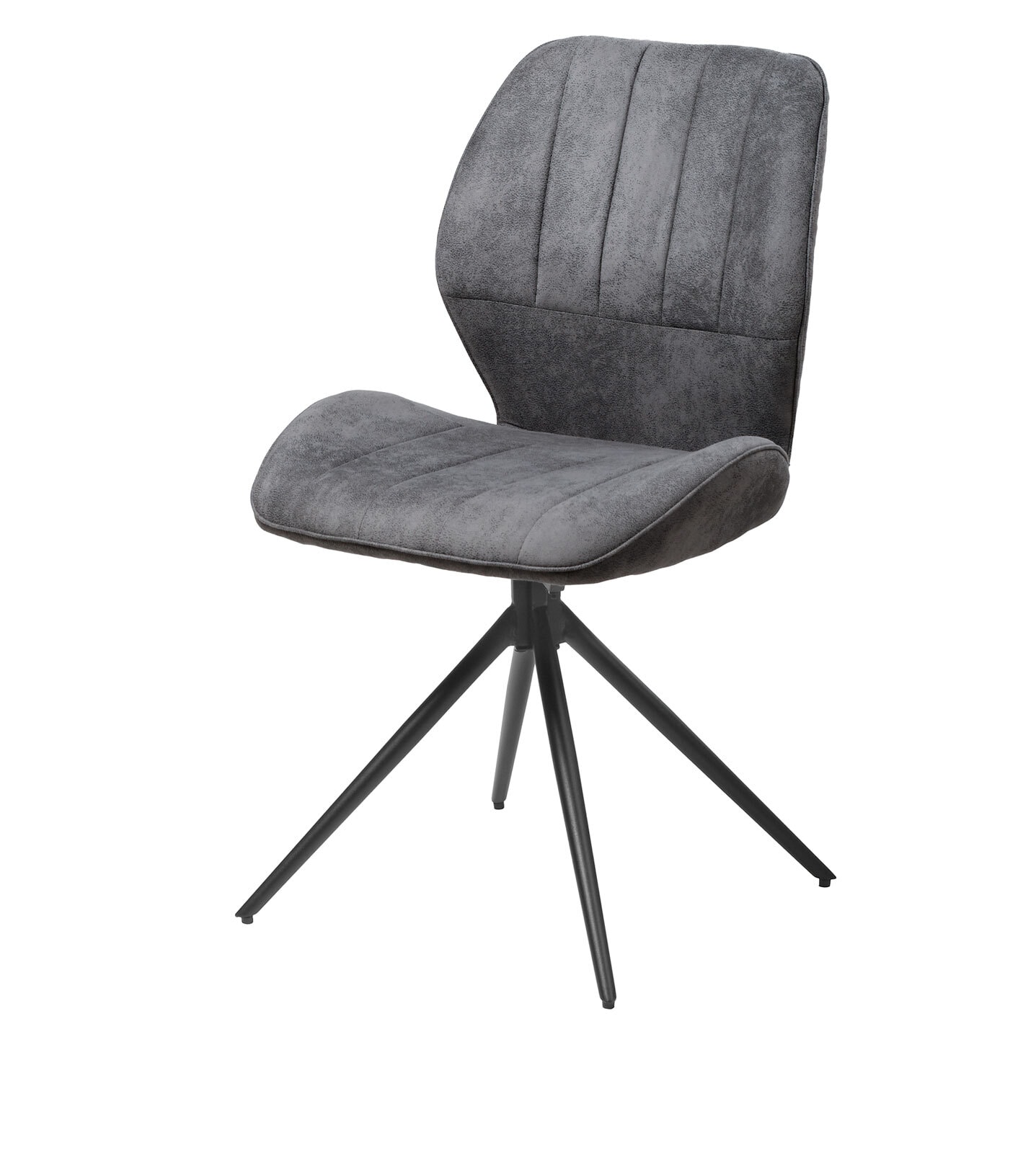 Stuhl Vermont Mikrofaser grau/Metallgestell schwarz