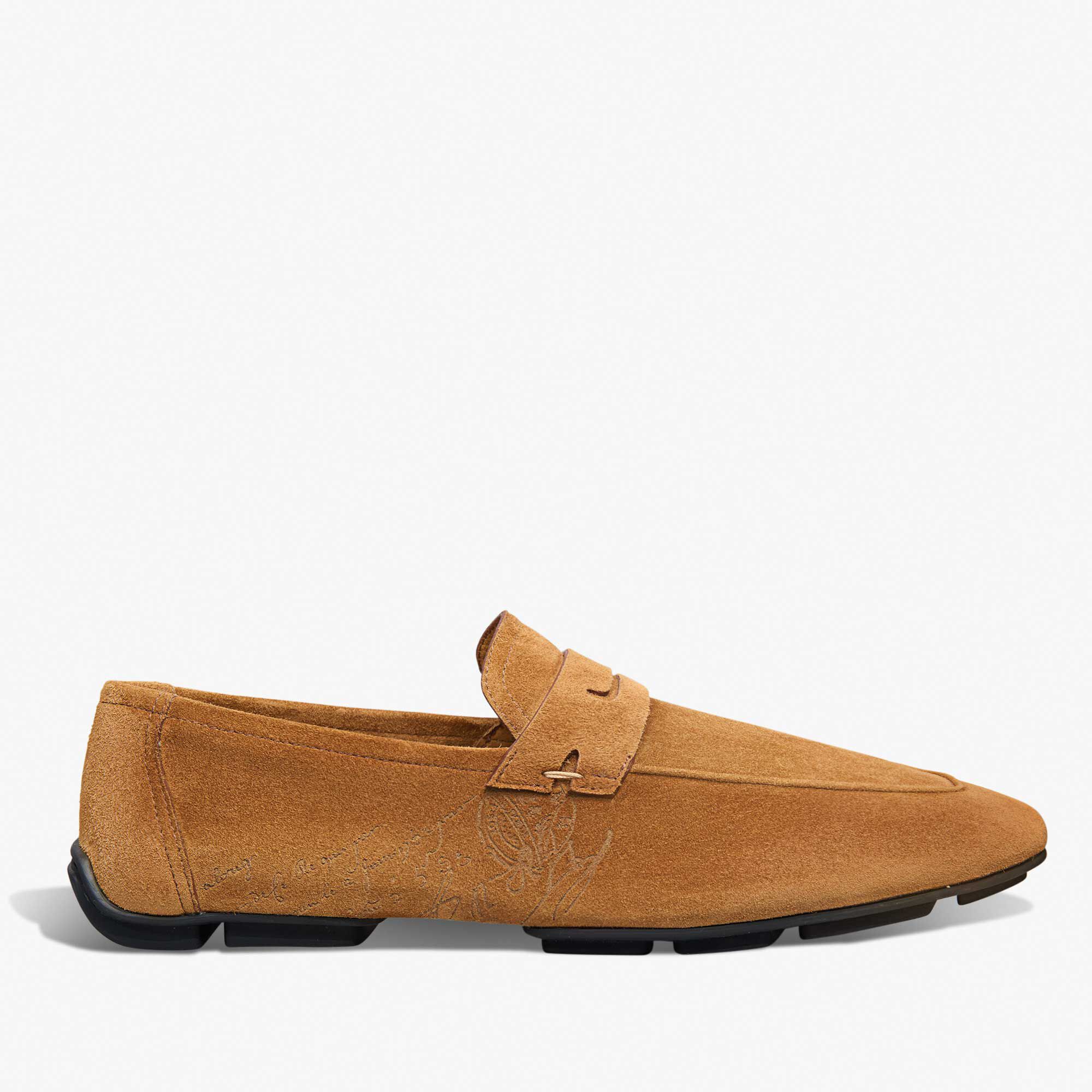 Mocassin Lorenzo Drive En Cuir Camoscio Scritto