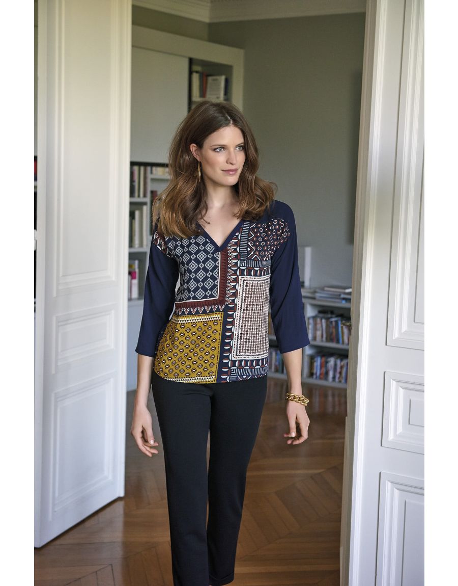 Blouse imprimée col V