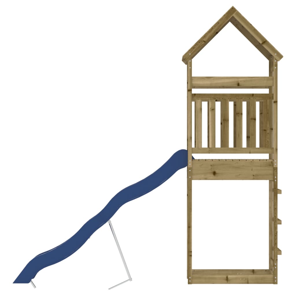 Aire de jeux d'extérieur balançoires toboggan portiques robuste jeux jardin 55 x 292 x 264 cm bois de pin imprégné 02_000494