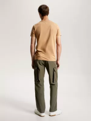 Camiseta Extra Slim Fit com Bordado de Bandeira