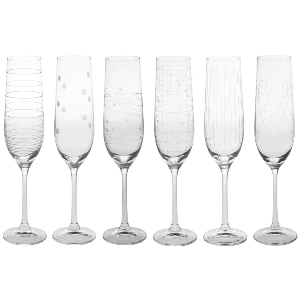 Coffret de 6 flûtes à champagne Graphik 19 cl Table passion