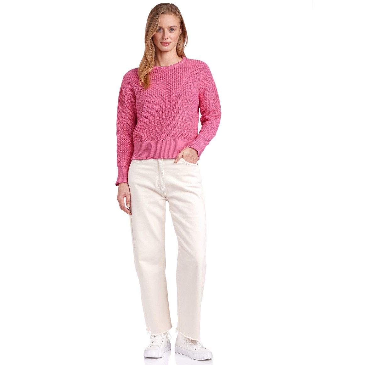 Jonas Nielsen Damen Strickpullover aus Bio-Baumwolle pink