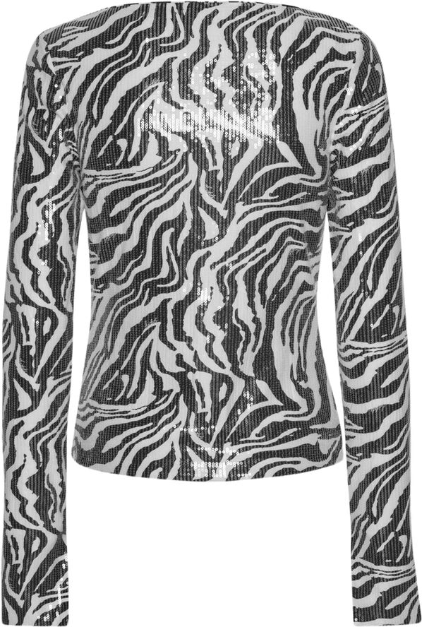 ROTATE Birger Christensen SEQUINS V-NECK TOP Bright white