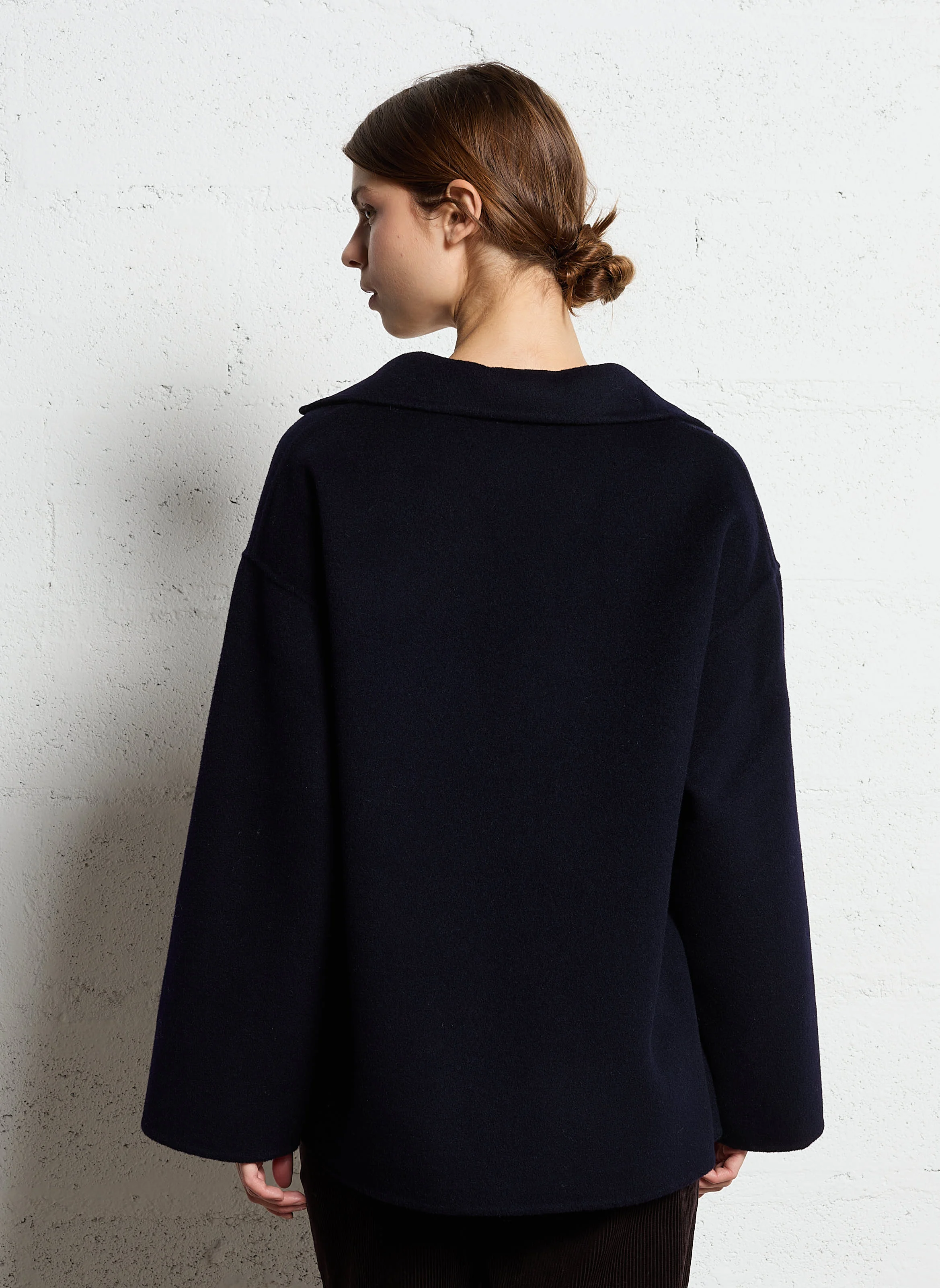 RITCH - Manteau col chemise en laine| Bleu