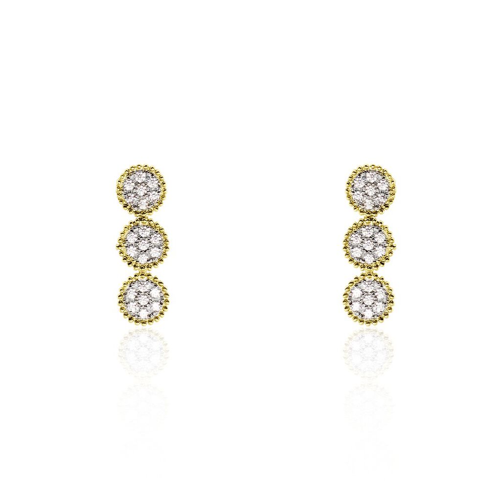 Boucles D'oreilles Pendantes Or Jaune Caleb Oxydes De Zirconium