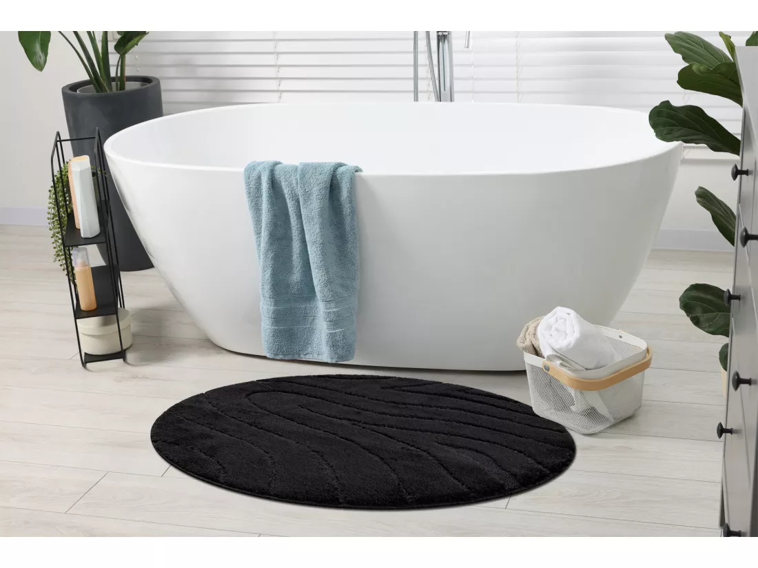Tapis de salle de bain SUPREME cercle WAVES, vagues, antidérapant, do cercle 100 cm