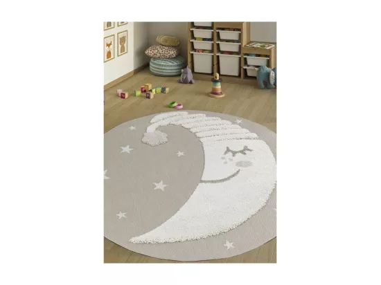 Tapis enfant lune beige - LUNA Enfants 10 Taupe 160*160