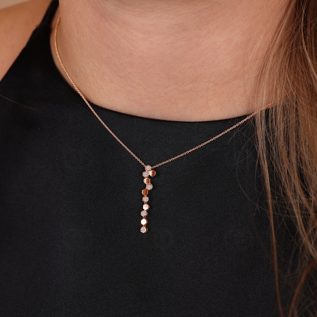 Anhänger 750/18 K Roségold mit Diamanten 0.05 ct H/si