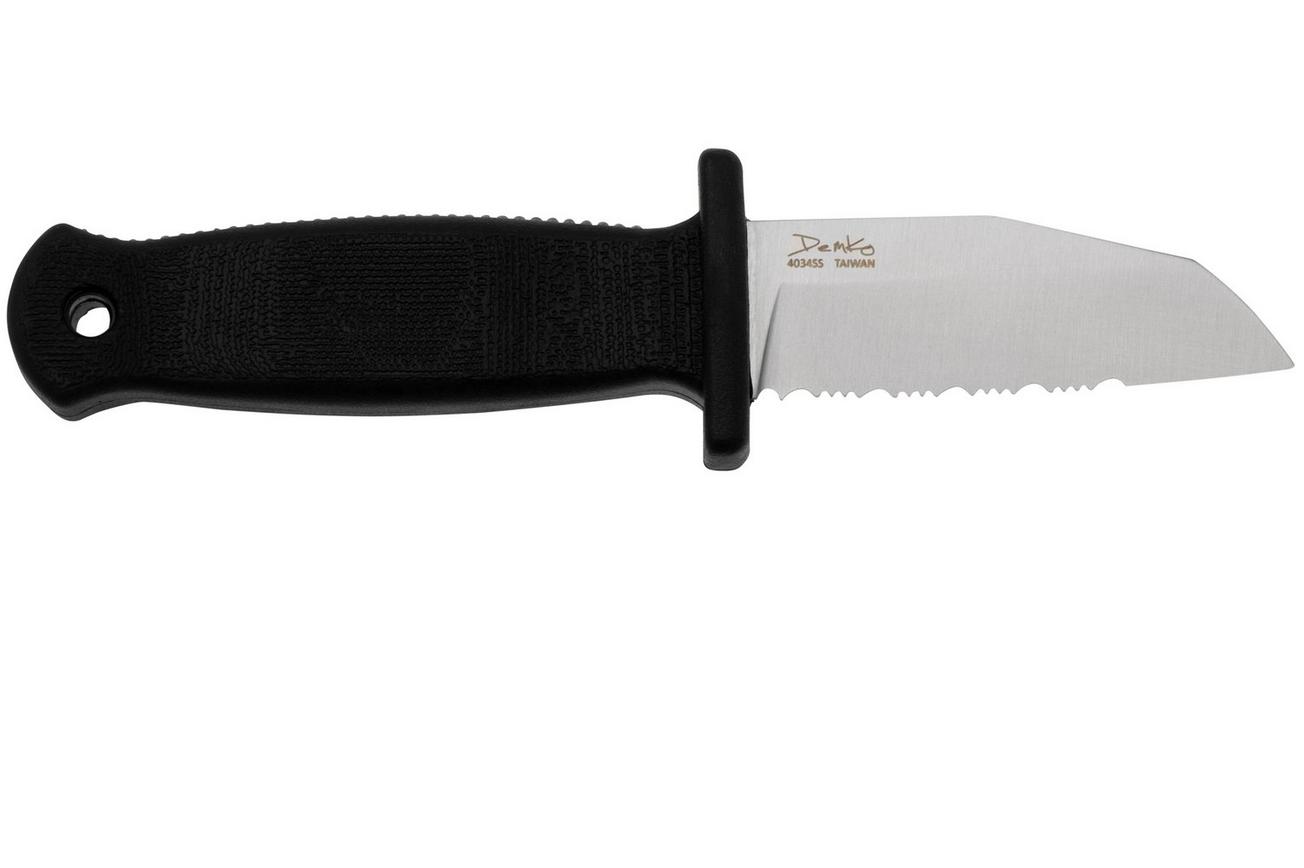 Demko Knives Armiger 2 Serrated Shark Foot ARM2-4034SS-SF-SERR Black TPR, nekmes