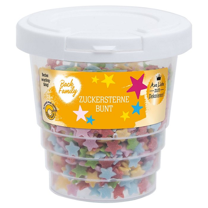 BACK FAMILY Streudekore 60 g, Sterne bunt