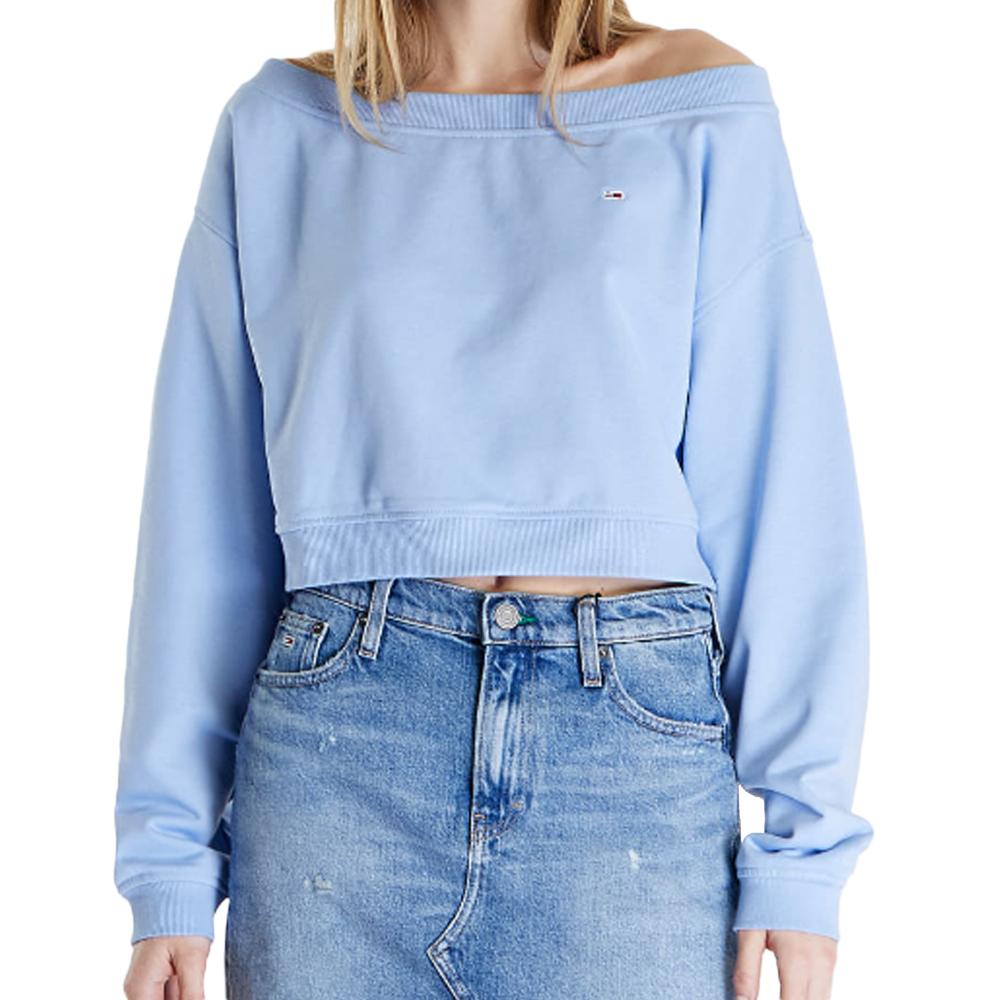 Tommy Hilfiger Sweat Bleu Femme Tommy Hilfiger Off Shoulder