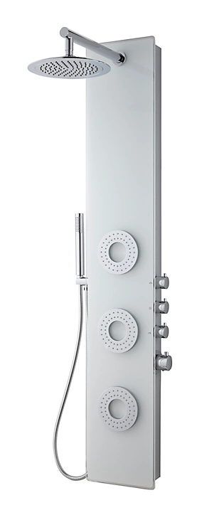 Colonne de douche hydromassante thermostatique blanc brillant Cooke & Lewis Kella