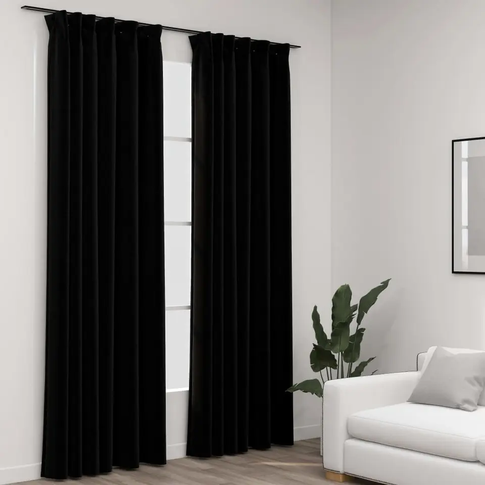 vidaXL - Gordijn - Zwart - Stof - 140 x 245 cm - 2 stuks