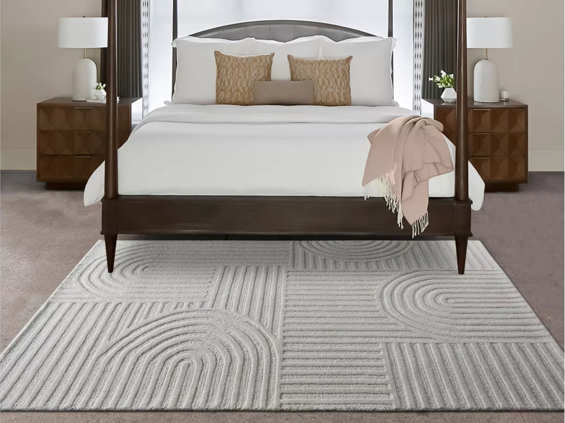 Tapis en relief 100% laine fait à la main - 160 x 230 cm - 2200g/m2 - Ivoire - ASSINIE