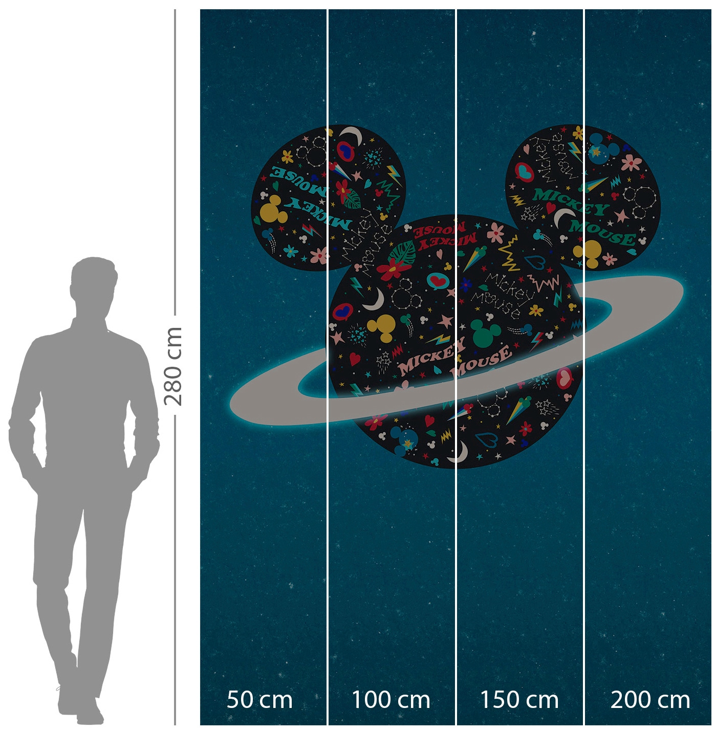 Komar Vliestapete »Digitaldruck Vlies -  Planet Mickey - Grösse 200 x 280 cm« bedruckt glatt Kinderzimmer
