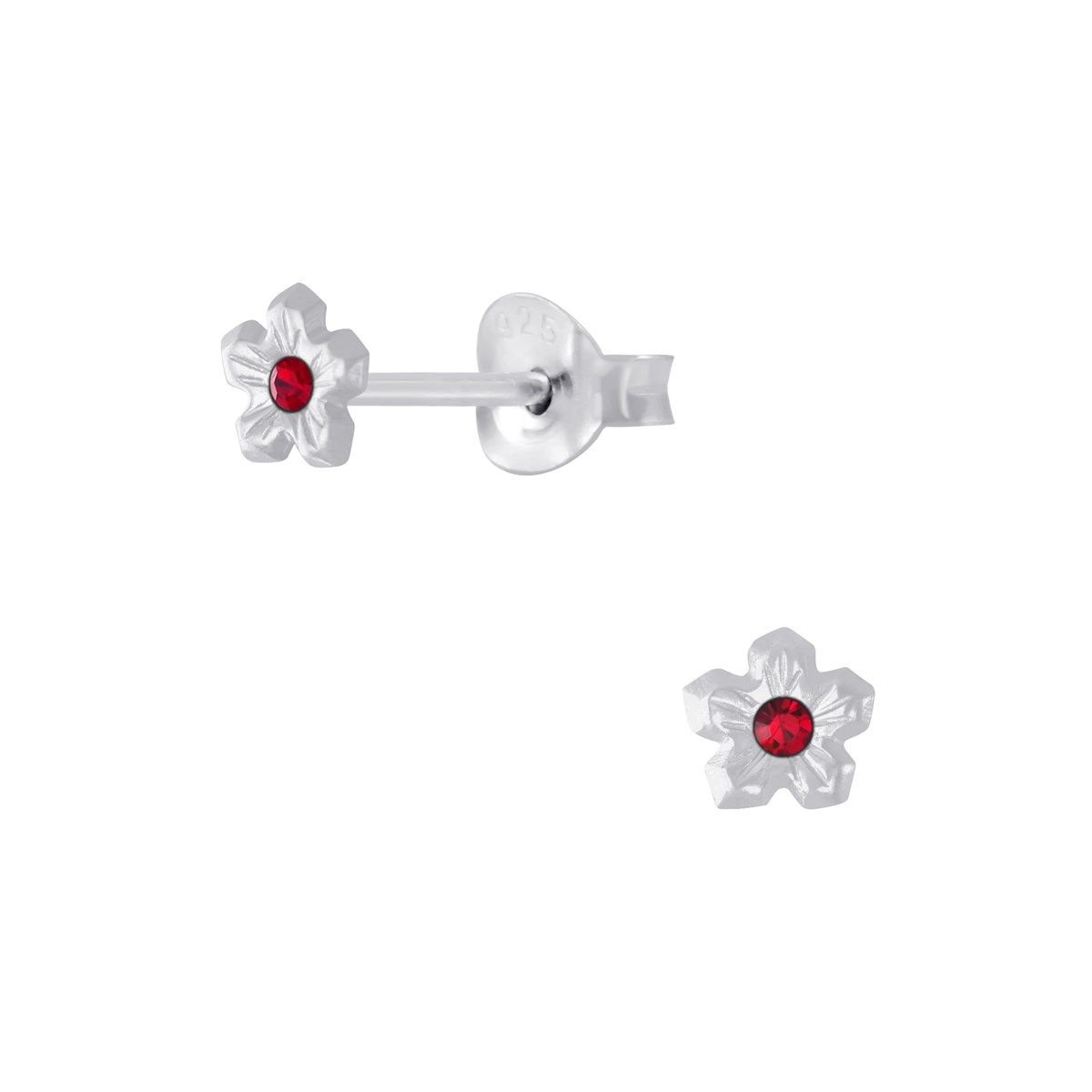 Boucles d'oreilles enfant Fleur en argent 925