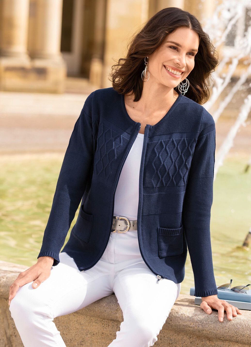 Strickjacke in Strukturmustermix