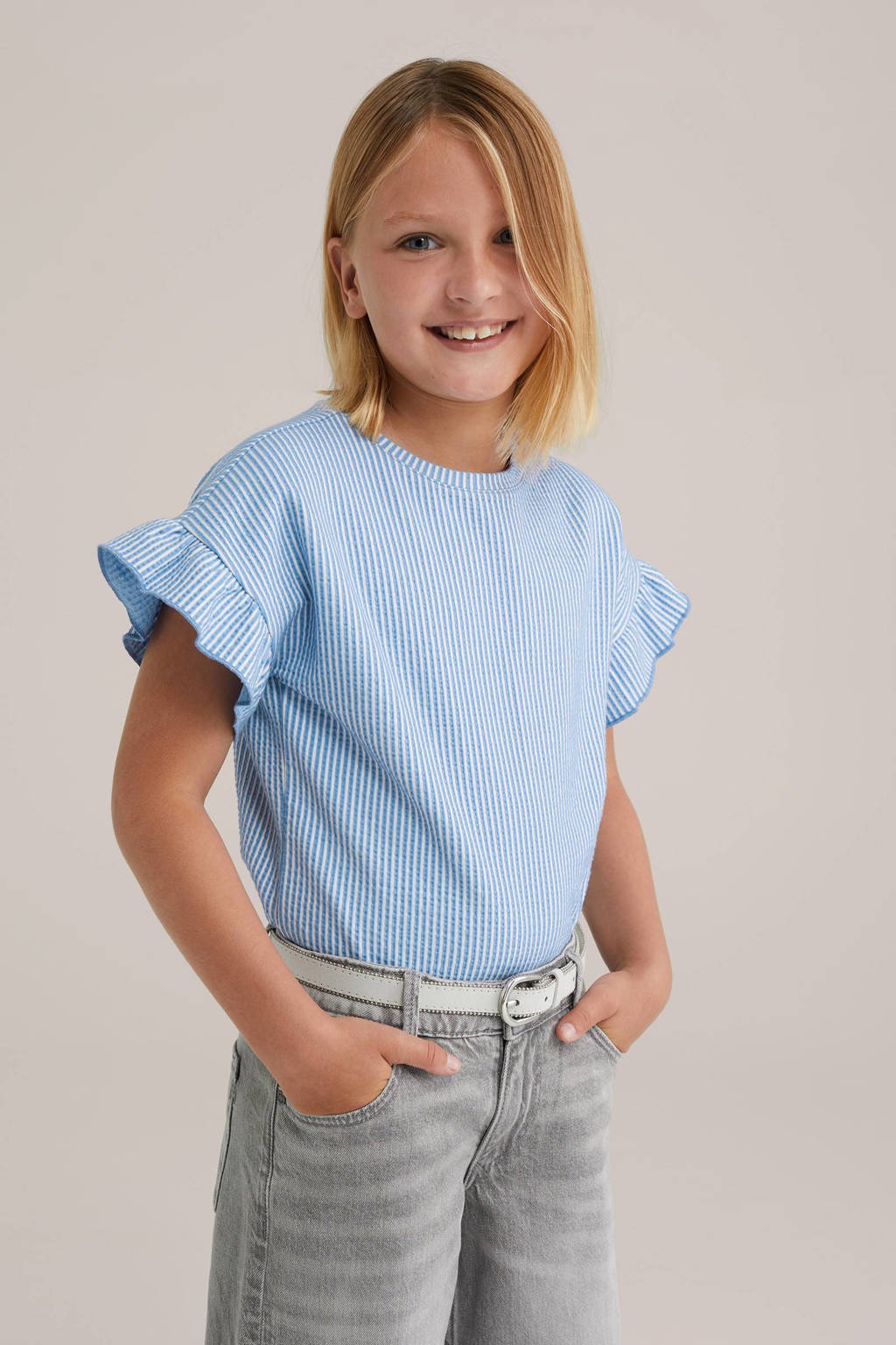 WE Fashion T-shirt lichtblauw