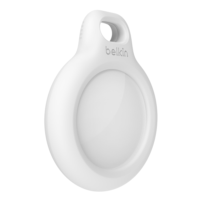 Apple AirTag Holder mit Schlaufe Anhänger Hardcase Hülle Schlüsselanhänger (F8W974BTWHT) - Weiss