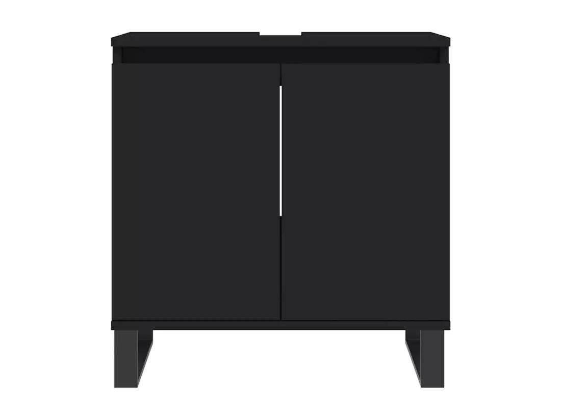 Armoire de salle de bain noir 58x33x60 cm bois d'ingénierie