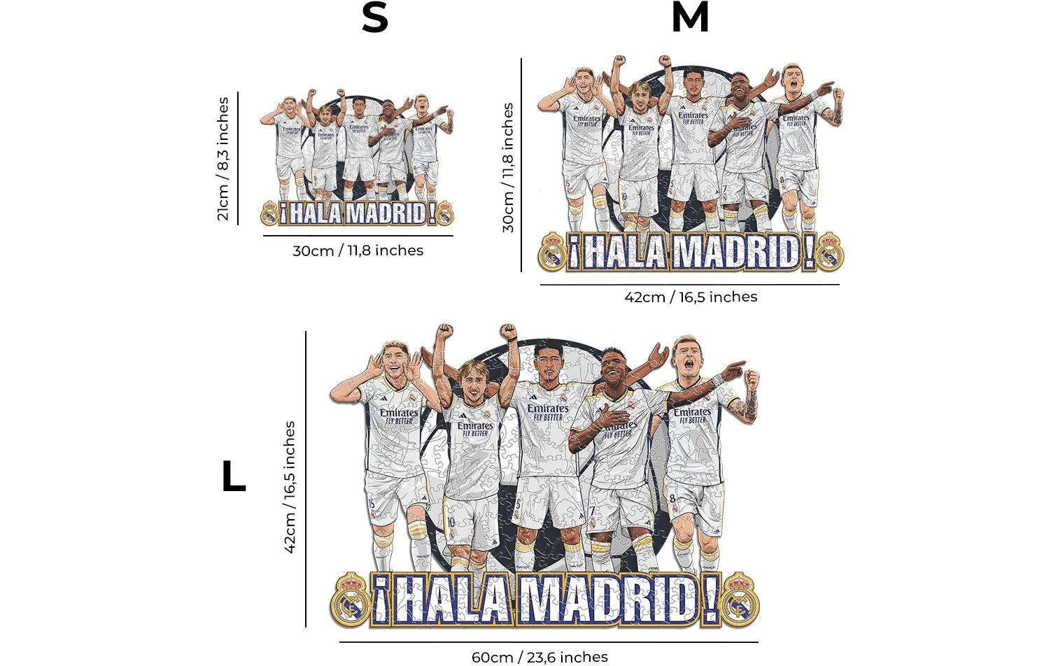 Real Madrid CF - 5 SpielerOffizielles Holzpuzzle, Grösse M