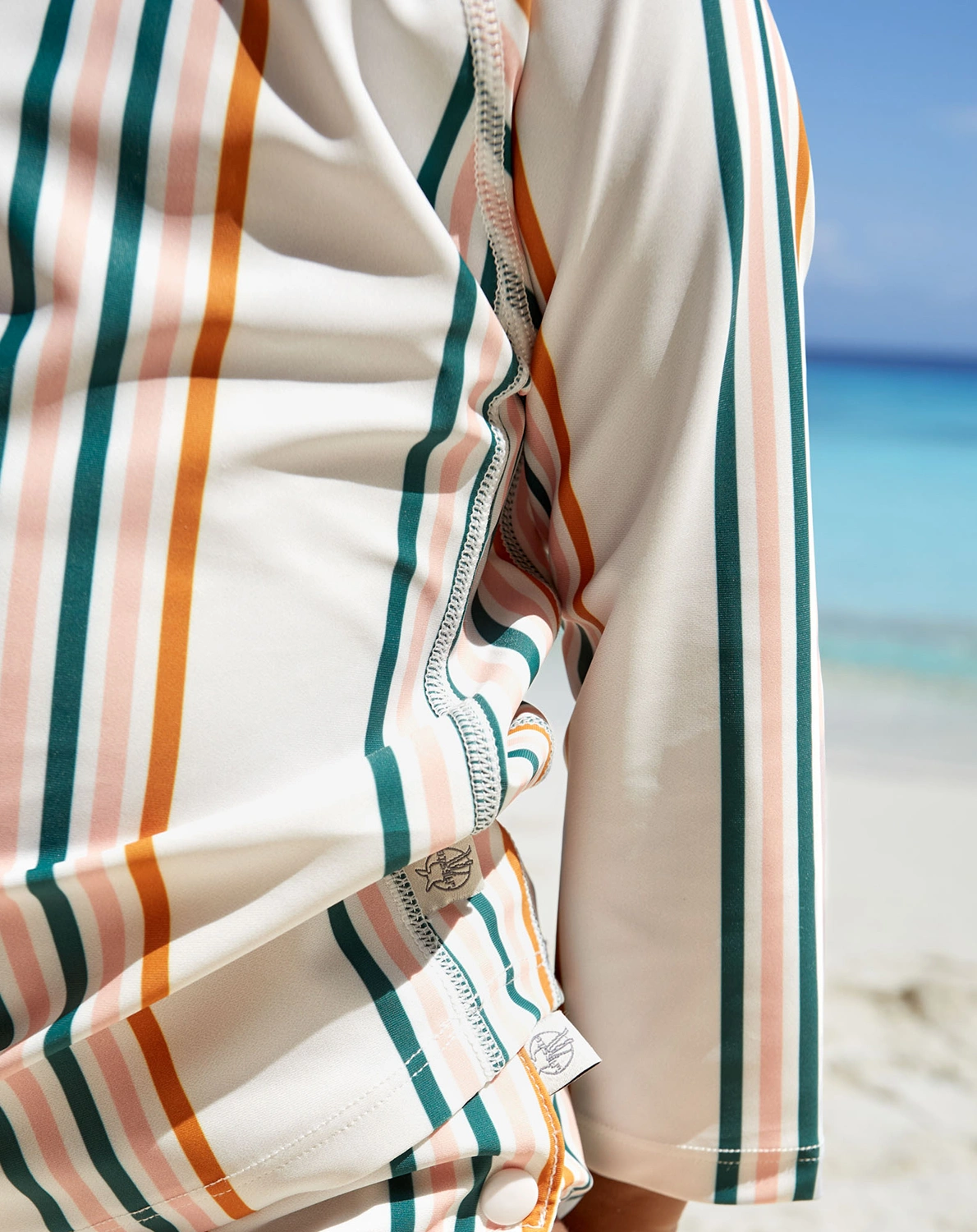 Langarm-Badeshirt STRIPES in pink/nature
