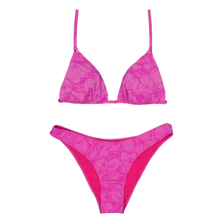Caro luna Maillot 2 Pièces Carolina Jacquard Fleurs | Rose