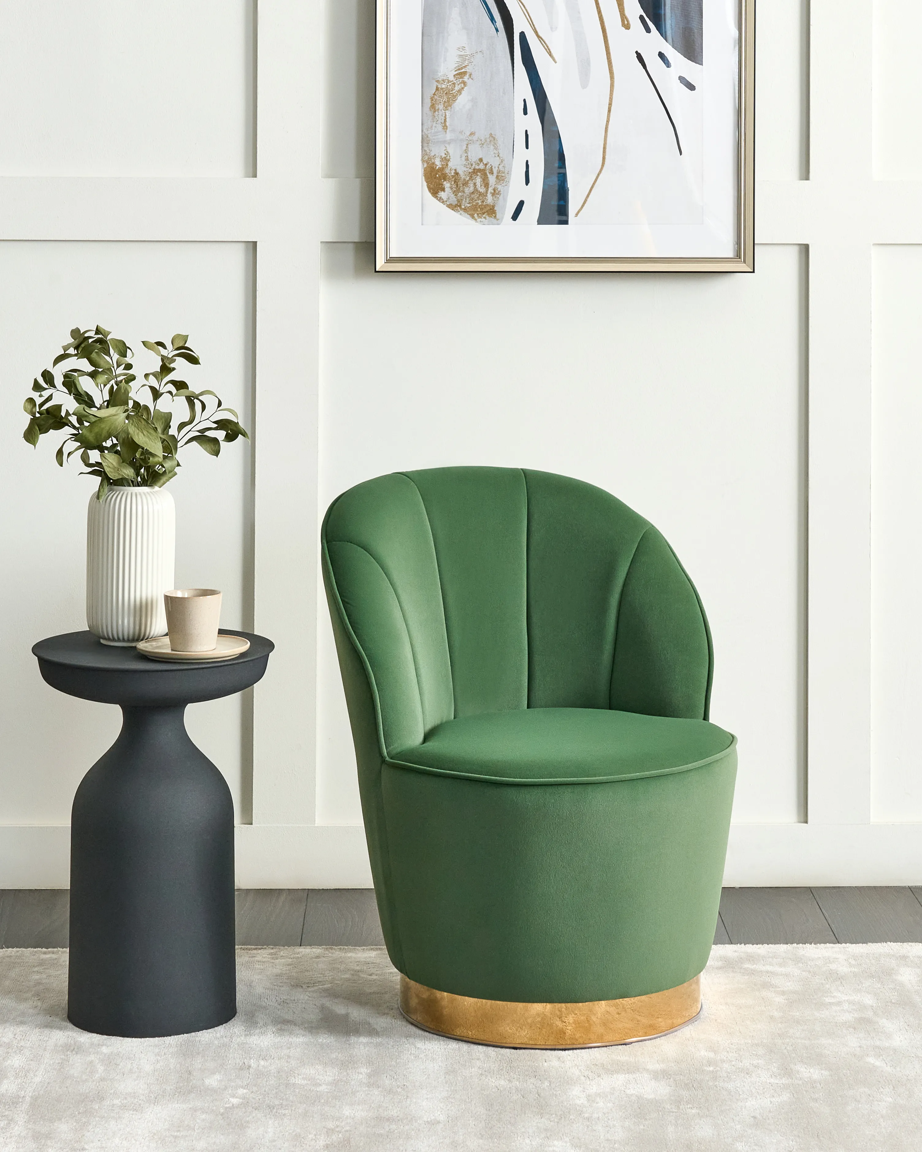 Fauteuil ALBY Fluweel Donkergroen