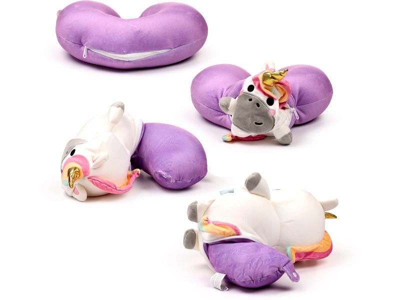 Sombo Reisekissen Plüsch 2 in 1 Einhorn Plüsch Memory Foam Reisekissen