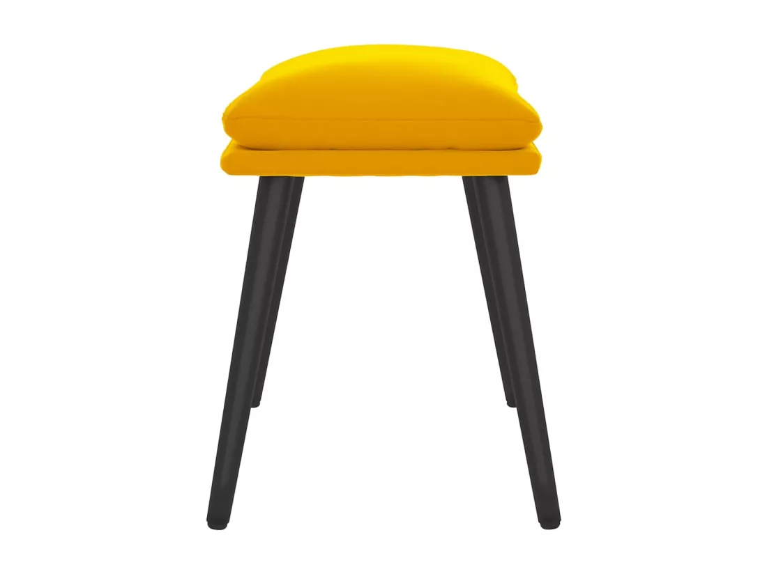 Repose-pied Jaune moutarde 45x29,5x35 cm Velours