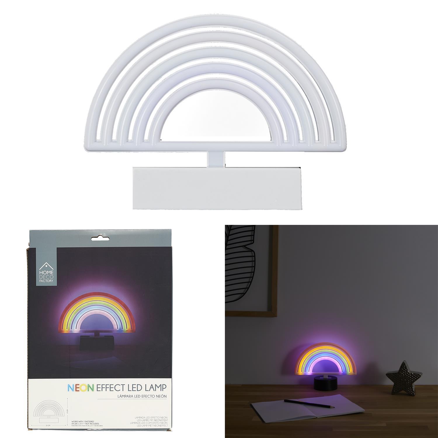 LAMPE LED EFFET NEON ARC EN CIEL PILES